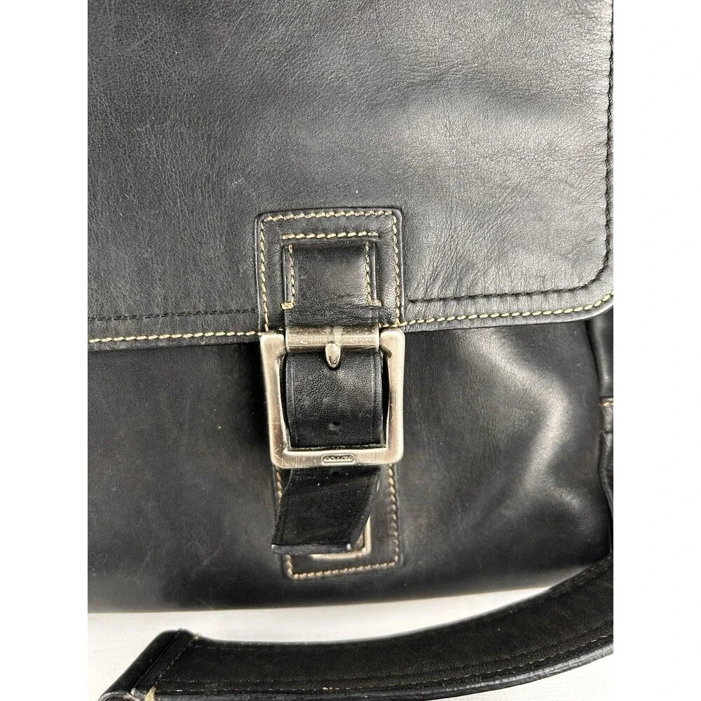 Vintage Coach Briefcase Messenger Black Bag 5A06 Black Y2k